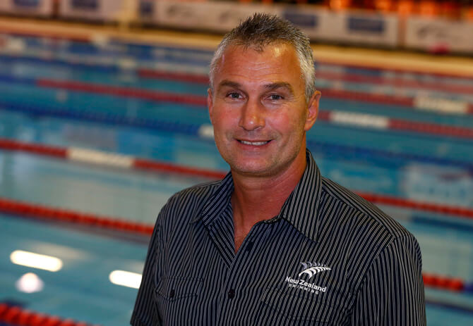 220313. Wellington HP coach Gary Hurring during Day Five of the State New Zealand Open Championships, Auckland, New Zealand, Friday 22 March 2013. Photo: Simon Watts/bwp.co.nz/Swimming New Zealand