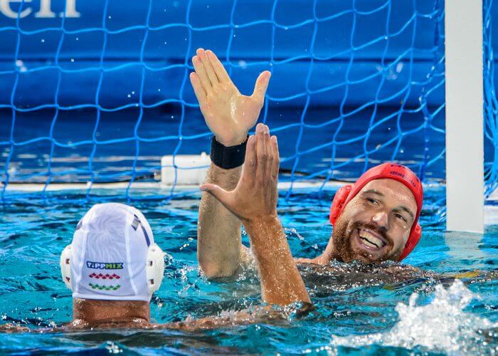 25-07-2017: Waterpolo: Hongarije v Rusland: Boedapest (L-R) during the waterpolomatch between men Hungary and Russia at the 17th FINA World Championships 2017 in Budapest, Hungary Photo / Foto: Gertjan Kooij