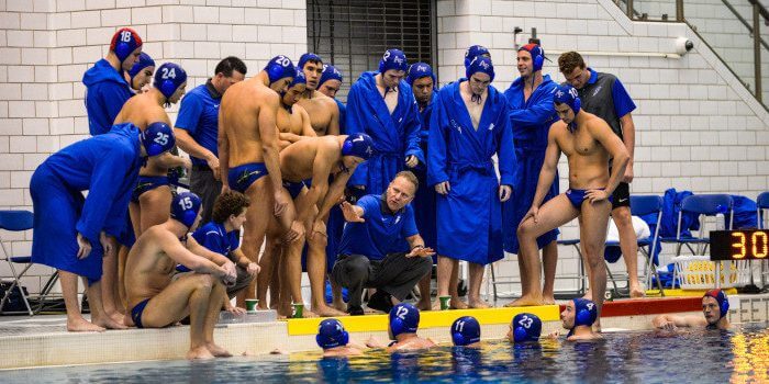 Air Force earns their first conference win of the season with a 13-10 win over Cal Baptist in a Western Water Polo Association game Oct. 31, 2015 at the Academy’s Cadet Natatorium in Colorado Springs, Colo. (Air Force photo/Liz Copan)