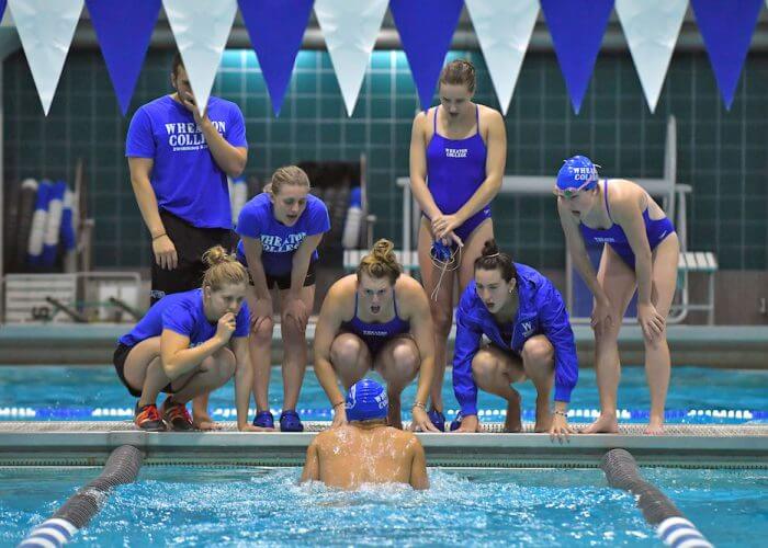 Wheaton College Swimming & Diving teams compete against WPI and UMass Dartmouth. - Photo by: Keith Nordstrom