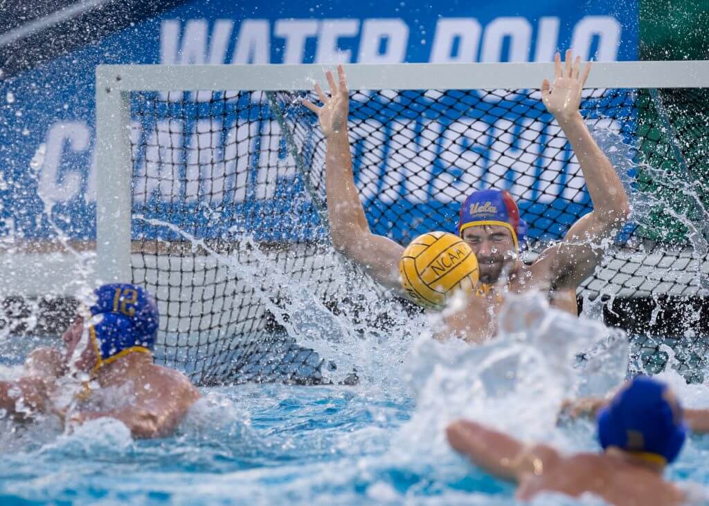 November 29, 2018; Avery Aquatic Center, Palo Alto, CA, USA; Collegiate Water Polo: NCAA Quarter Finals: UCLA vs George Washington University; Photo credit: Catharyn Hayne