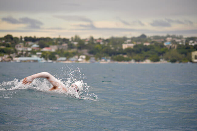 Cameron Bellamy swimming