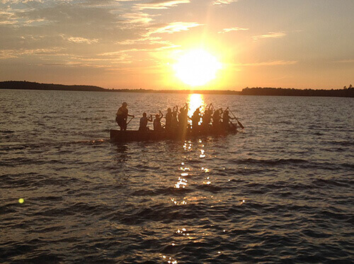 Camp Chikopi Boats at sunset