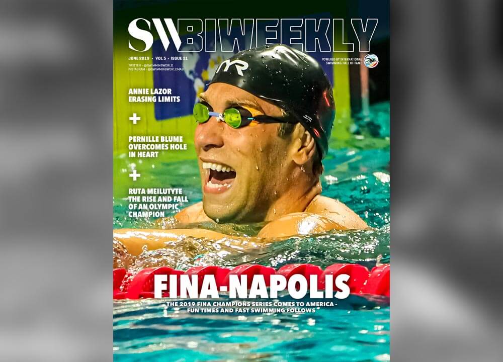 BWSlider06-07-19 Swimming World Biweekly FINA Champions Series