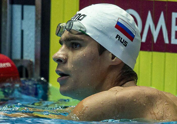 Evgeny Rylov of Russia celebrates after winning in the men's 200m Backstroke Final during the Swimming events at the Gwangju 2019 FINA World Championships, Gwangju, South Korea, 26 July 2019.