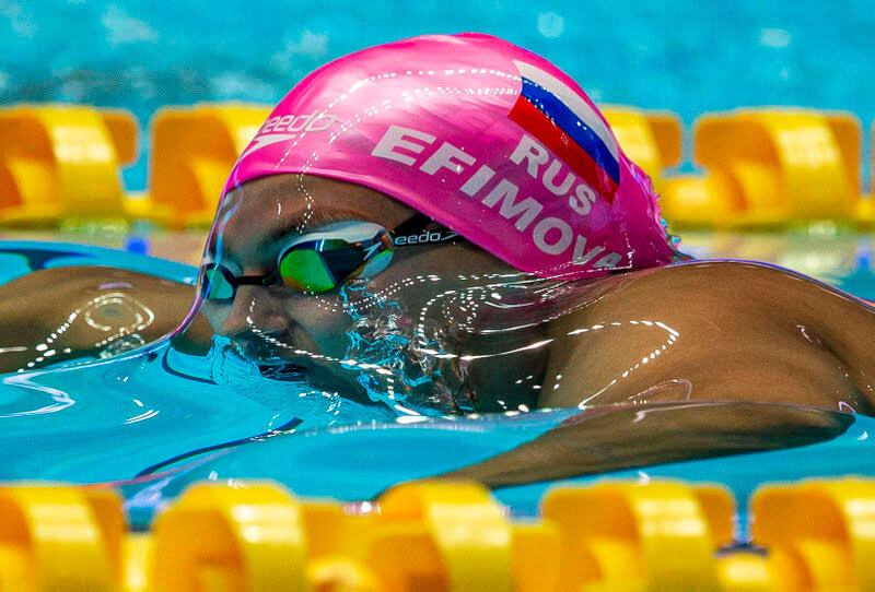 Yuliya Efimova of Russia on her way winning in the women’s 200m Breaststroke Final during the Swimming events at the Gwangju 2019 FINA World Championships, Gwangju, South Korea, 26 July 2019.