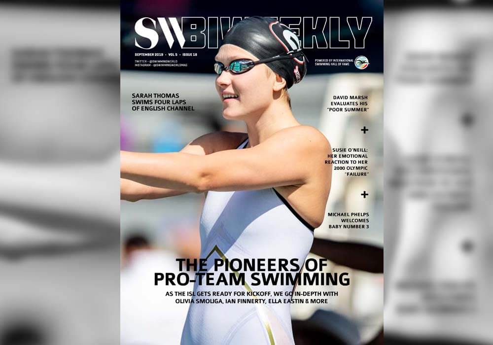 BW slider 092119 SW Biweekly 9-21-19 Cover 800x1070 The Pioneers of Pro-Team Swimming Olivia Smoliga Ella Eastin Ian Finnerty