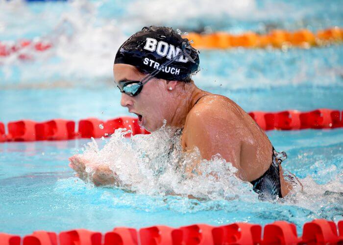 Bond University's Jenna Strauch claims her second National title.