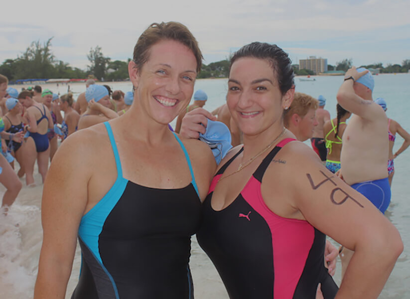 Two Barbados Open Water Competitors