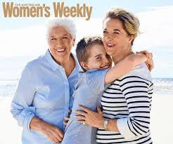 Covered in glory. Dawn Fraser, daughter Dawn-Lorraine and grandson Jackson grave the front cover of Australia's famous women's magazine.