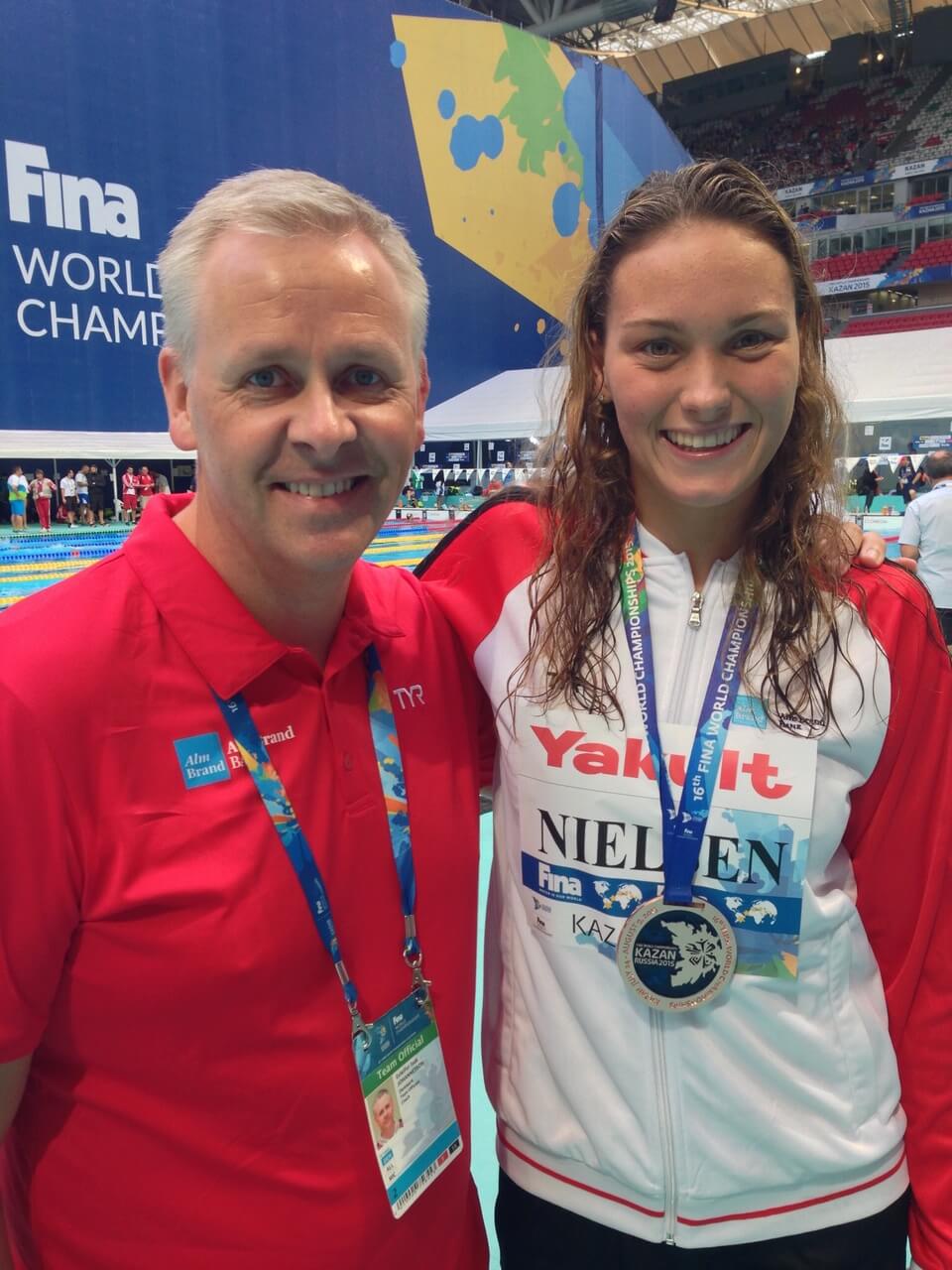 Coach Leifi and Mie Nielsen of Aalborg Swim Team
