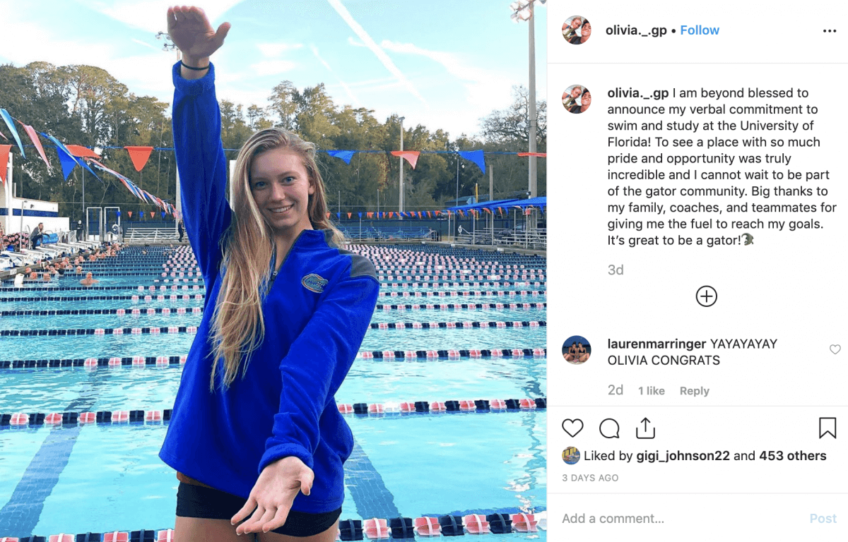 Gators Get Class of 2025 Verbal from Florida 100 Fly State Record