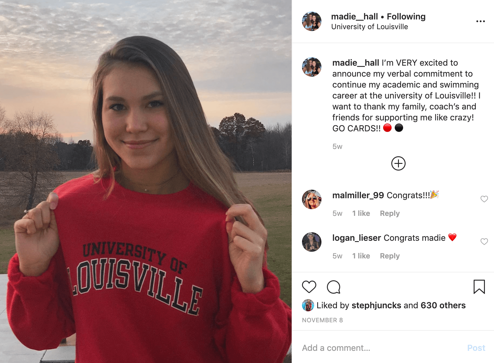 Madie Hall Louisville commitment 2019
