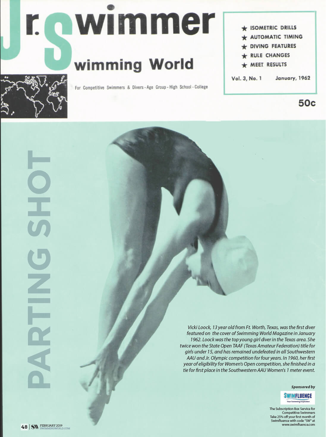 Swimming World Magazine - Parting Shot February 2019 Vicki Loock