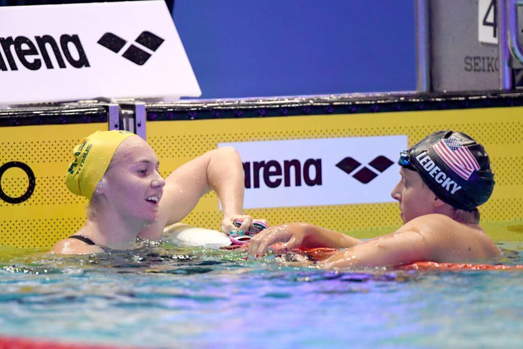 Ariarne Titmus and Katie Ledecky