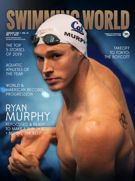 Swimming World January 2020 Cover with Ryan Murphy