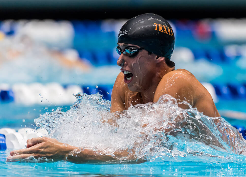 Swimming World February 2020 - Breaststroke Barrier Busters - The History of the Mens 100 and 200 Yard Breaststroke - Will Licon