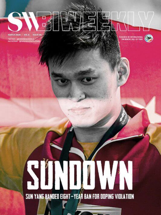 SW Biweekly 3-7-20 Cover - Sun Down - Sun Yang Handed Eight Year Ban For Doping Violation