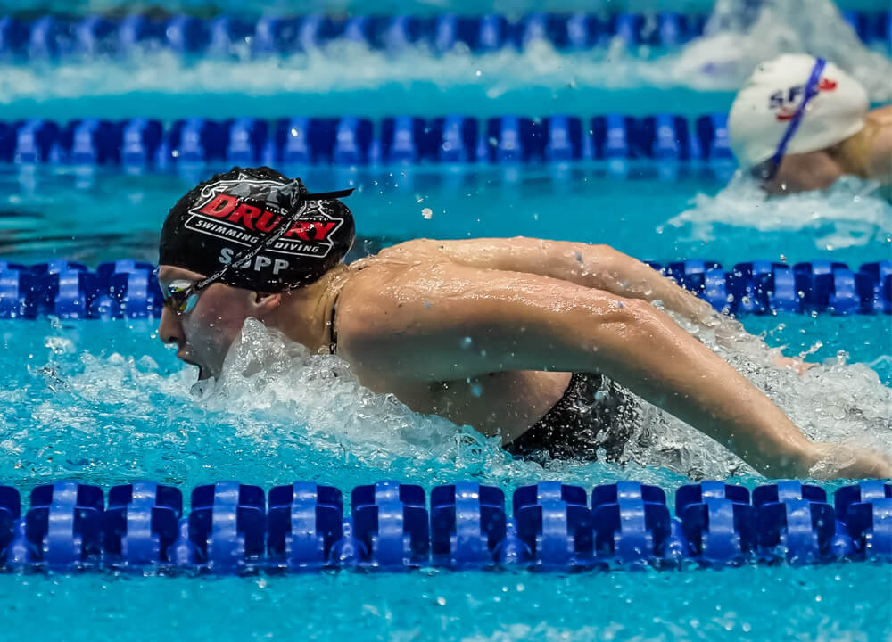 Swimming World March 2020 - College Previews - NCAA Division II and III - Tori Sopp - Drury - By PHB