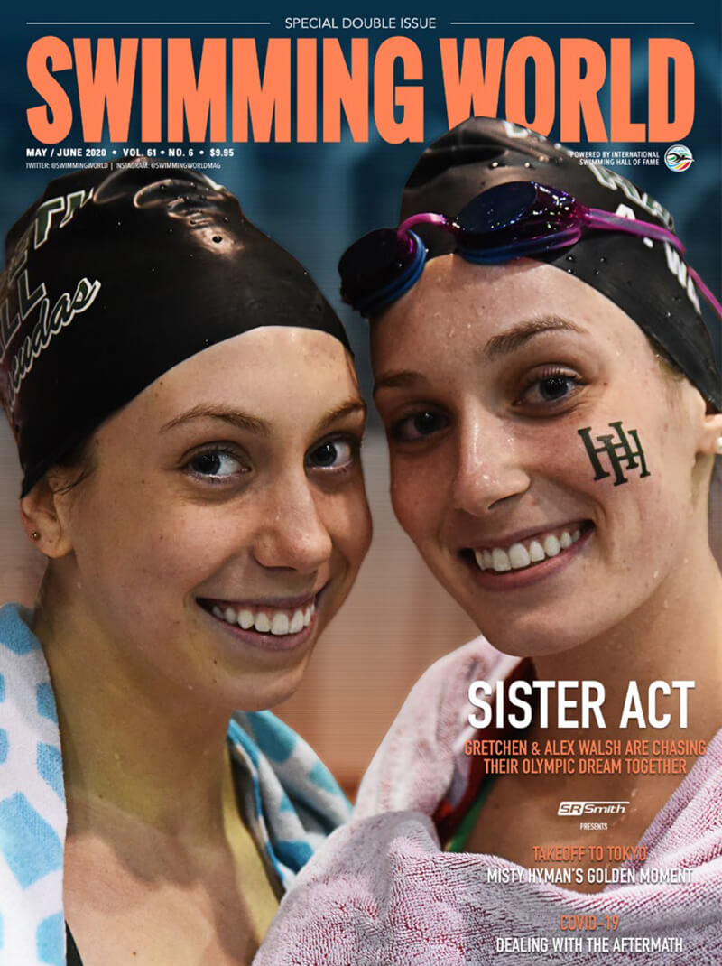 Swimming World May June 2020 Issue - Gretchen and Alex Walsh - Cover