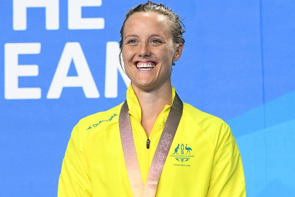 Bronze medalist Ellie Cole of Australia Women's S9 100m Freestyle Final Gold Coast 2018 Commonwealth Games
