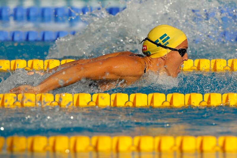 Therese ALSHAMMAR of Sweden competes in the women's 100m Butterfly Semifinal 2 at the European Swimming Championship at the Hajos Alfred Swimming complex in Budapest, Hungary, Thursday, Aug. 12, 2010. (Photo by Patrick B. Kraemer / MAGICPBK)