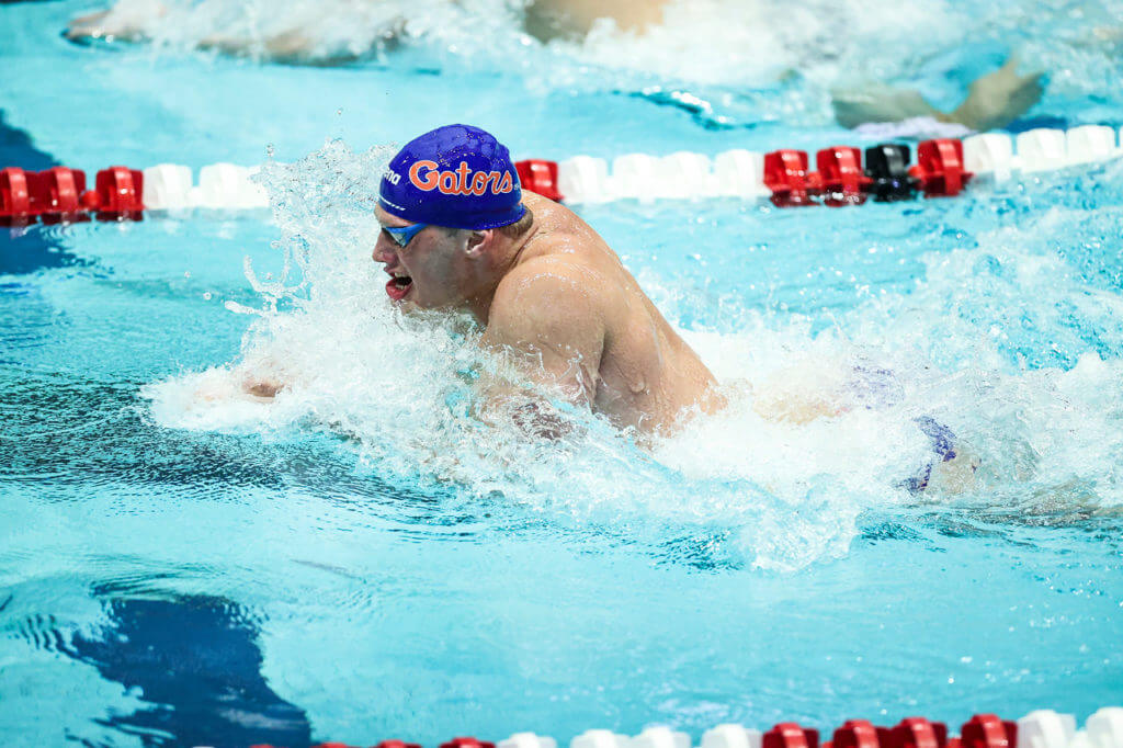 Florida during a meet against Georgia at the Gabrielsen Natatorium in Athens, Ga., on Friday, Oct. 30, 2020. (Photo by Tony Walsh)