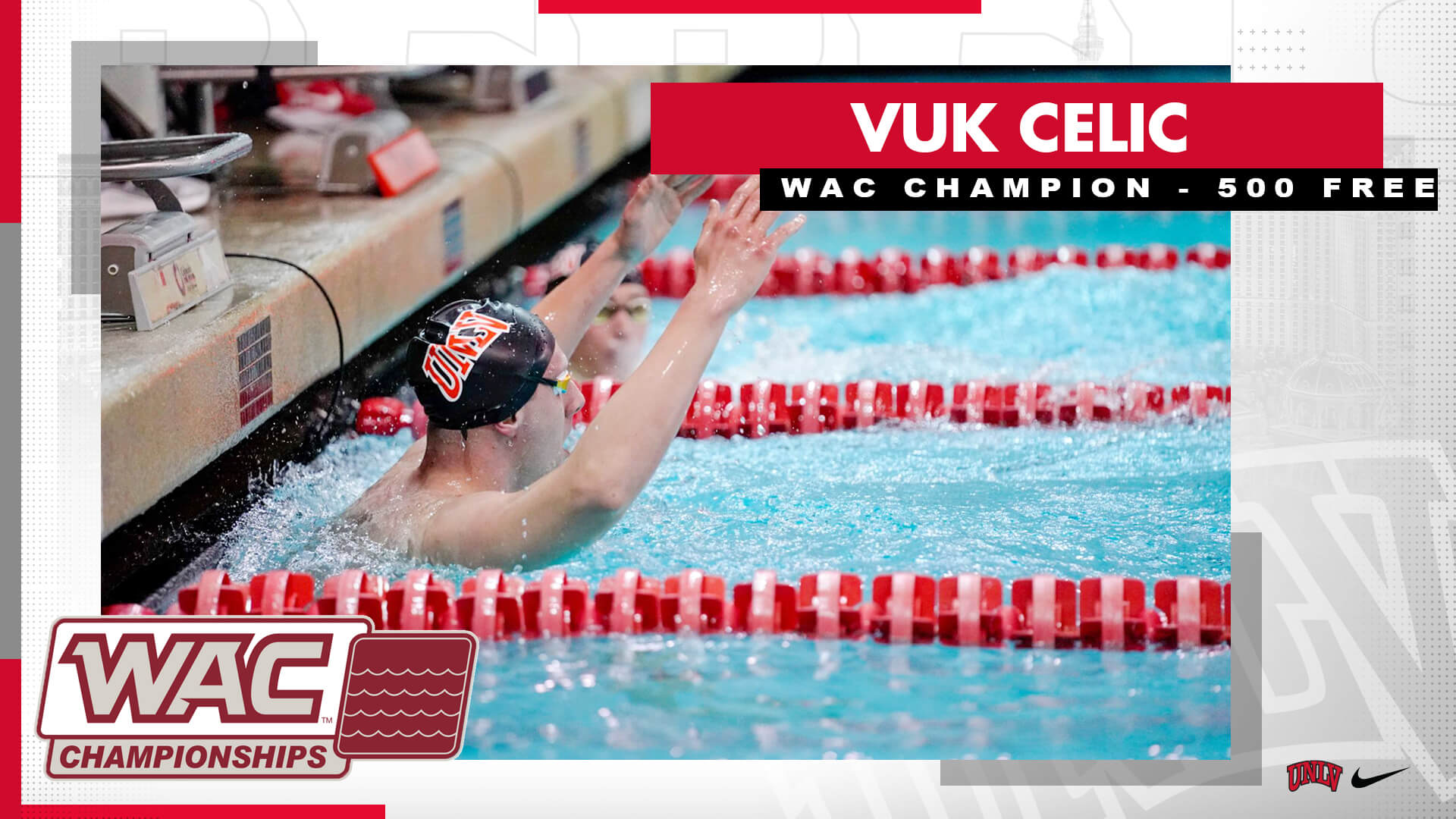 UNLV’s Vuk Celic Sets WAC Championships Record In 500 Freestyle