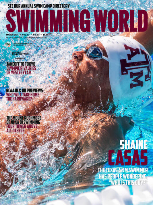 Swimming World March 2021 - Shane Casas - COVER