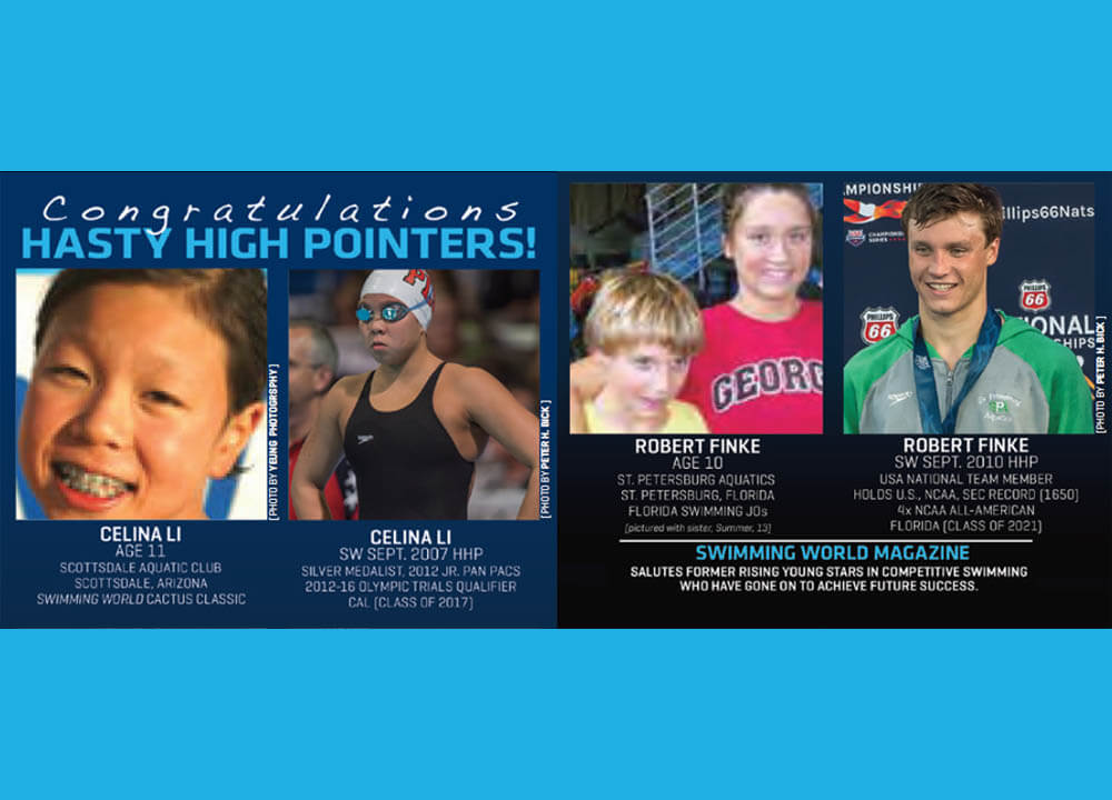 Swimming World March 2021 - Hasty High Pointers - Hasty Awards - Celina Li and Robert Finke