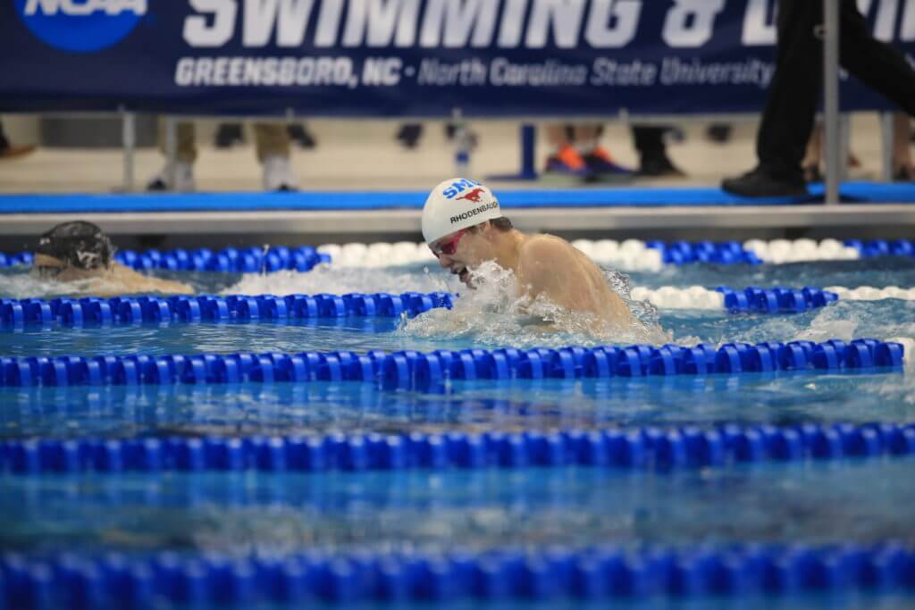 minnesota-smu-GREENSBORO, NC - MARCH 26: Swimmers compete during the Prelims of the Division I Men’s Swimming & Diving Championships held at the Greensboro Aquatic Center on March 26, 2021 in Greensboro, North Carolina. (Photo by Carlos Morales/NCAA Photos via Getty Images)