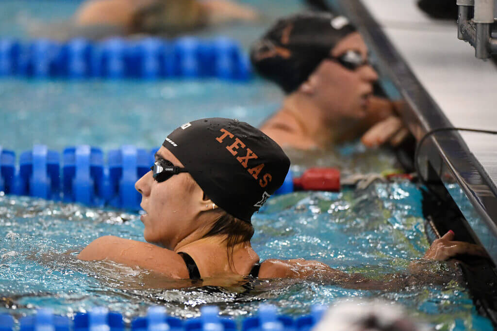 GREENSBORO, NORTH CAROLINA - MARCH 20: Kelly Pash of the Texas Longhorns competes in the preliminary heats of the Women's 200 Yard Butterfly during the Division I Women’s Swimming & Diving Championships held at the Greensboro Aquatic Center on March 20, 2021 in Greensboro, North Carolina. (Photo by Mike Comer/NCAA Photos via Getty Images)