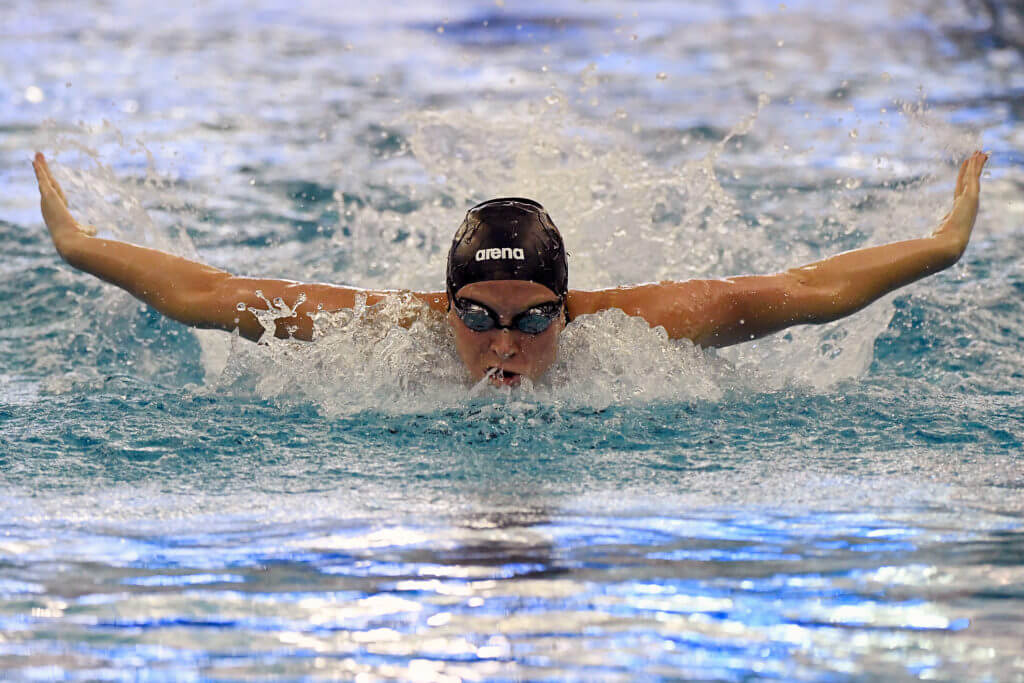 ncaa-minnesota-invitational-GREENSBORO, NORTH CAROLINA - MARCH 20: Olivia Bray of the Texas Longhorns competes in the preliminary heats of the Women's 200 Yard Butterfly during the Division I Women’s Swimming & Diving Championships held at the Greensboro Aquatic Center on March 20, 2021 in Greensboro, North Carolina. (Photo by Mike Comer/NCAA Photos via Getty Images)