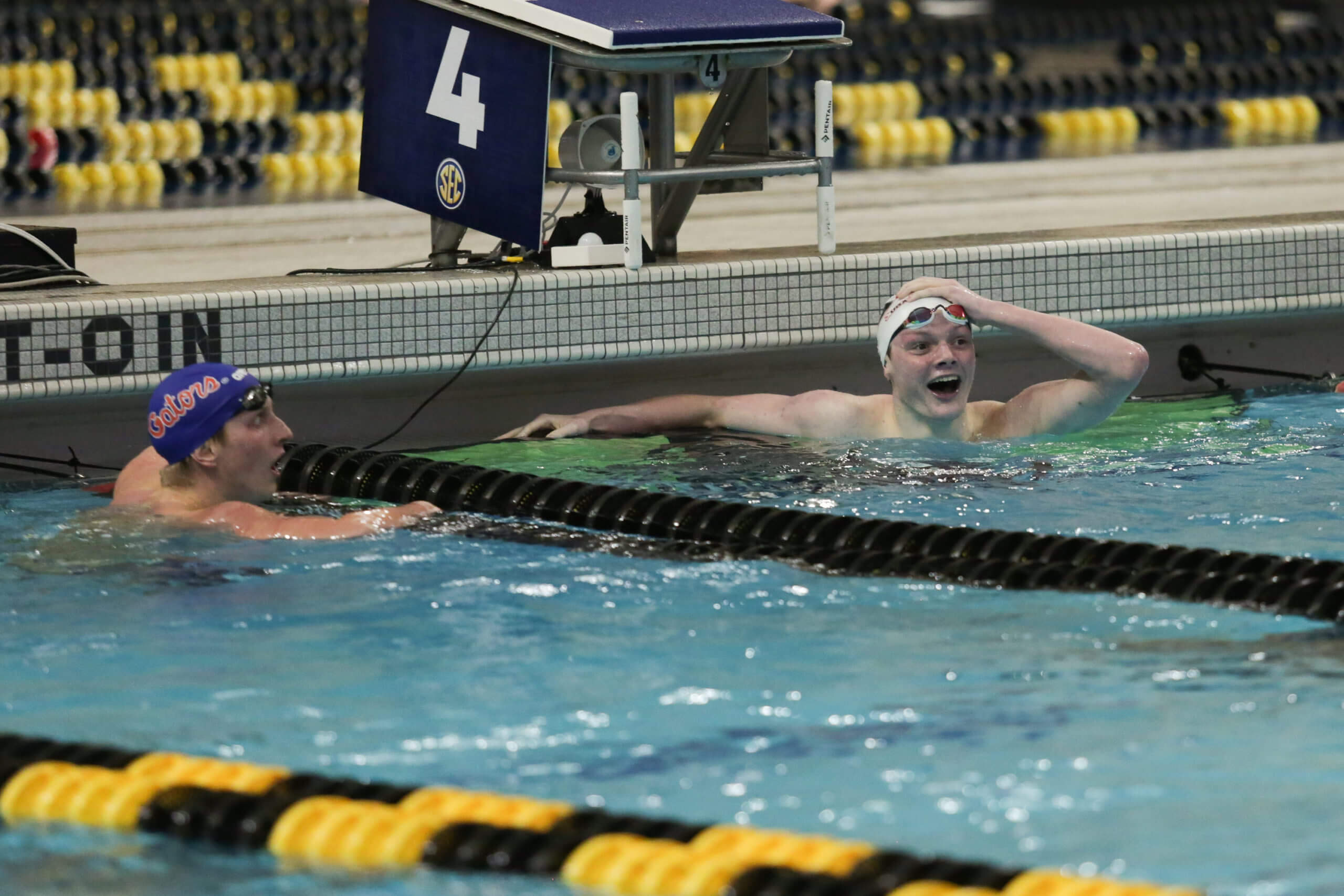 Images from the SEC swimming and diving championships Feb. 24, 2021 at MizzouRec in Columbia, Missouri.