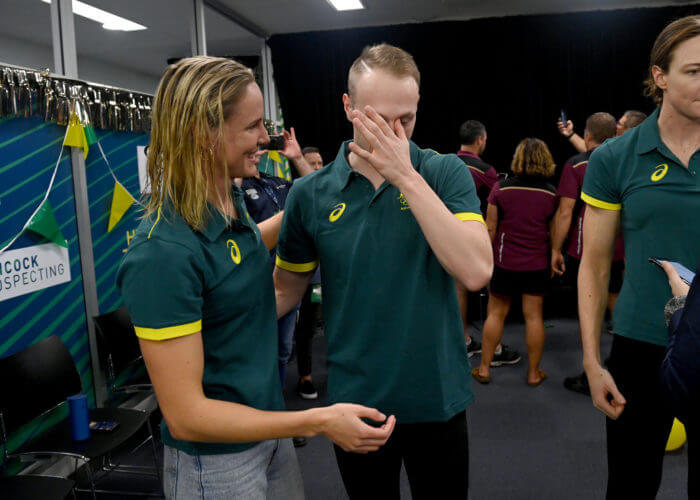 Matt Wilson / Bronte Campbell, Olympic Team Announcement, 2021 Australian Swimming Trials, SA Aquatic & Leisure Centre, June 12-17 2021. Photo by Delly Carr / SAL. Pic credit is mandatory for complimentary editorial usage. I thank you in advance.