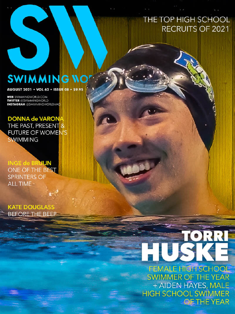 Swimming World August 2021 - Torri Huske - Female High School Swimmer of the Year - COVER