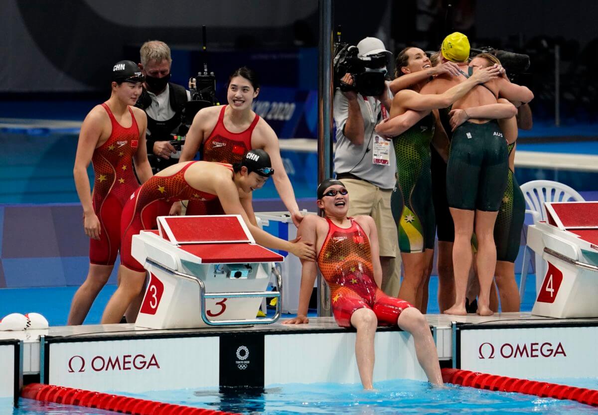 Olympics China Snares Upset Gold in 800 Freestyle Relay