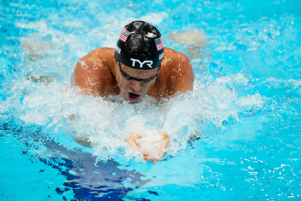 Jul 30, 2021; Tokyo, Japan; Michael Andrew (USA) in the men's 200m individual medley final during the Tokyo 2020 Olympic Summer Games at Tokyo Aquatics Centre. Mandatory Credit: Rob Schumacher-USA TODAY Sports