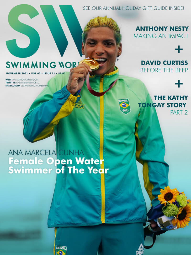 Swimming World November 2021 - Ana Marcela Cunha - Female Open Water Swimmer of the Year - COVER