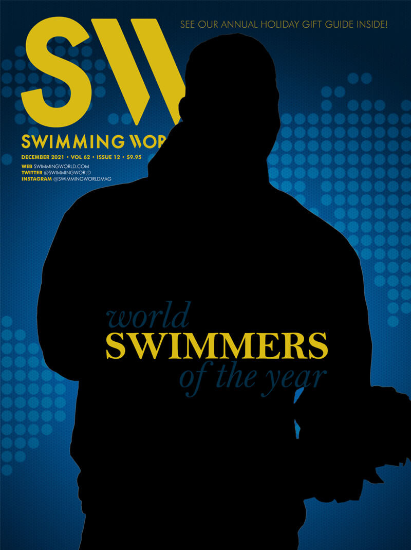 Swimming World December 2021 Cover Teaser - Featuring the World and Regional Swimmers of the Year! - COVER TEASER