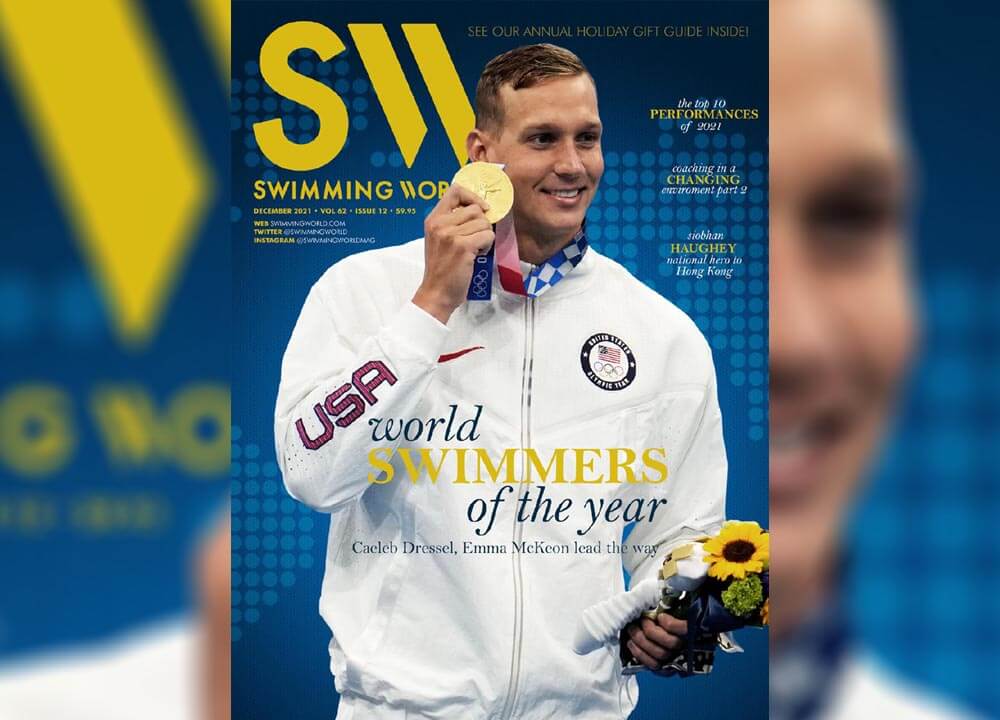 Swimming World December 2021 - World Swimmers of the Year - Caeleb Dressel and Emma McKeon Lead the Way - Slider