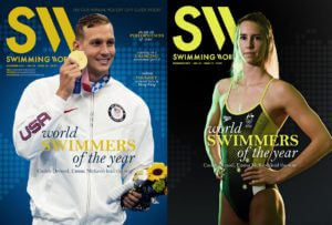 Swimming World December 2021 - World Swimmers of the Year - Caeleb Dressel and Emma McKeon Lead the Way - Double COVER