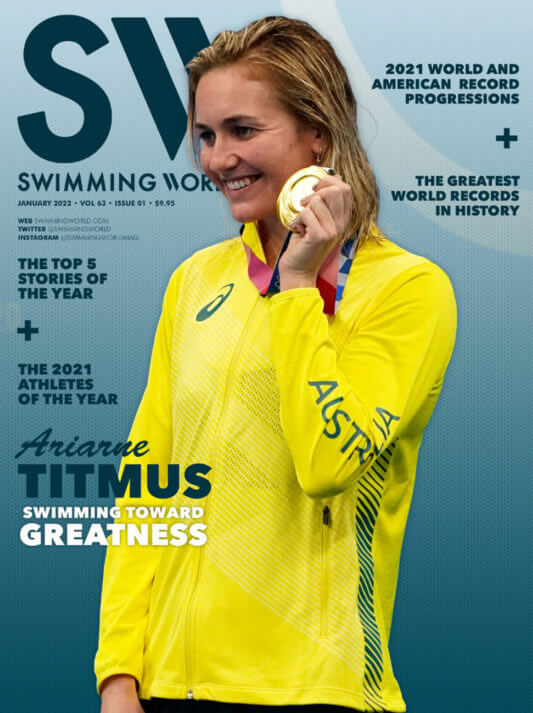 Swimming World January 2022 - Ariarne Titmus - Swimming Toward Greatness - COVER
