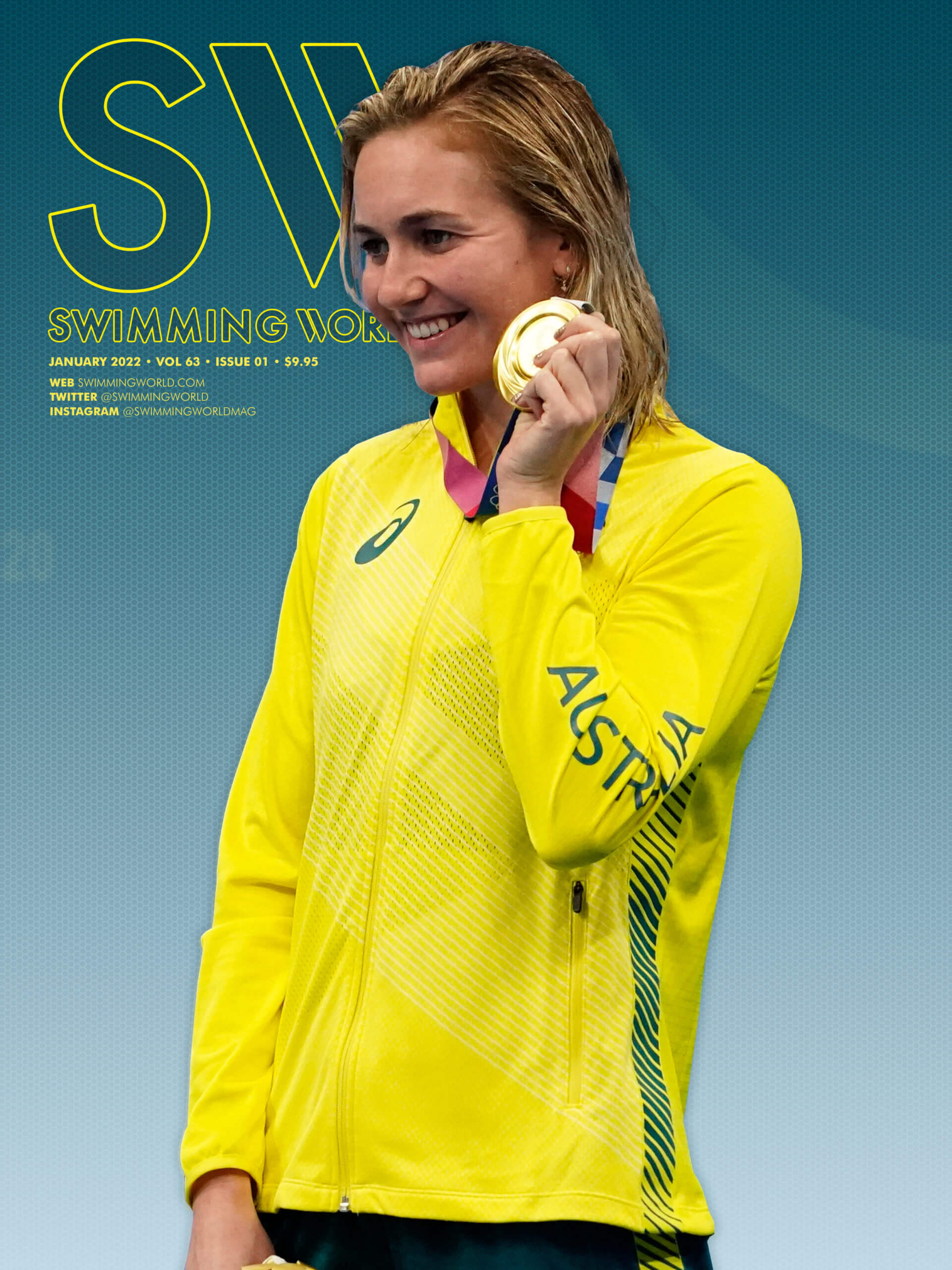 Swimming World January 2022 Cover Teaser Featuring Ariarne Titmus