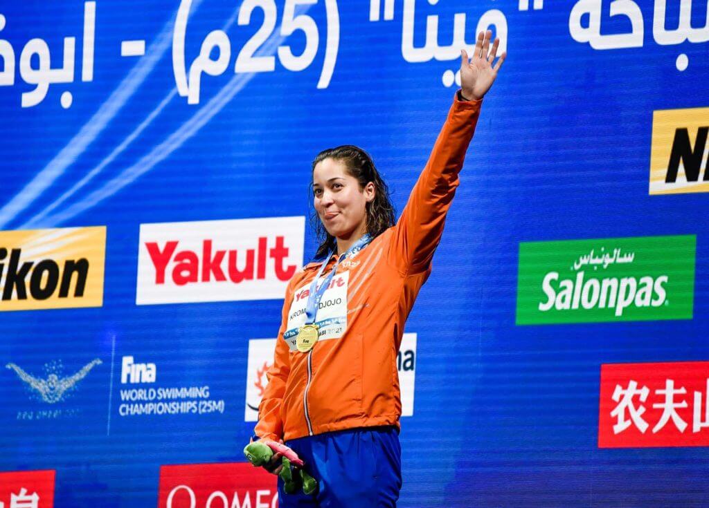 KROMOWIDJOJO Ranomi NED Gold Medal 50m Butterfly Women Final Abu Dhabi - United Arab Emirates 19/12/2021 Etihad Arena FINA World Swimming Championships (25m) Photo Andrea Staccioli / Deepbluemedia / Insidefoto