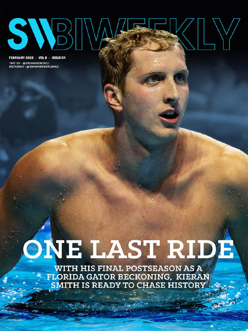 SW Biweekly 2-21-22 - One Last Ride - Kieran Smith Ready To Chase History In Final Postseason as a Florida Gator - COVER