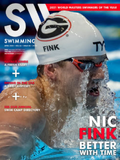 Swimming World April 2022 - Nic Fink - Better With Time - COVER