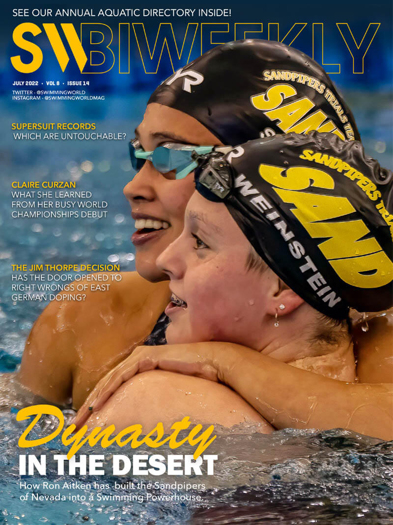SW Biweekly 7-21-22 - Dynasty In The Desert - How Ron Aitken Built the Sandpipers of Nevada into a Swimming Powerhouse - COVER2