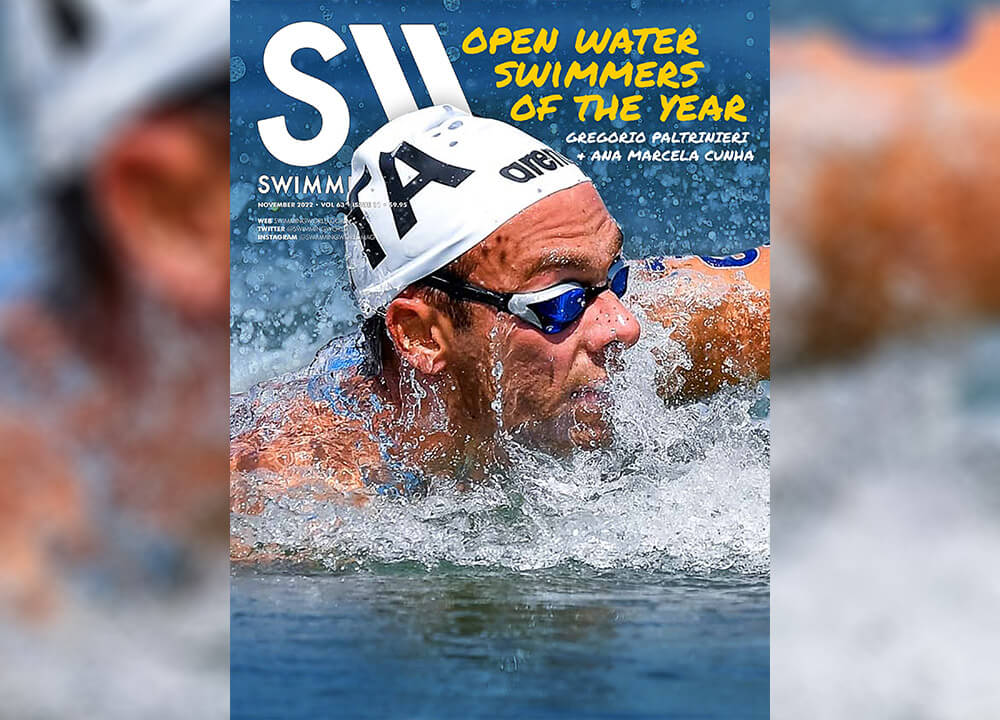 Swimming World November 2022 - Open Water Swimmers of the Year - Gregorio Paltrinieri and Ana Marcela Cunha - SLIDER