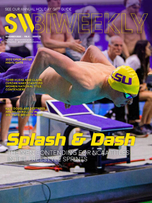 SW Biweekly 11-21-22 - Splash and Dash - The Men Contending For NCAA Titles in the Freestyle Sprints - COVER